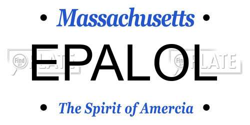 EPALOL Massachusetts License Plate