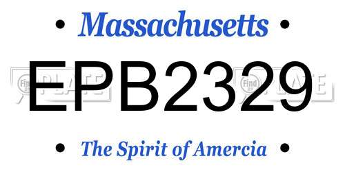 EPB2329 Massachusetts License Plate