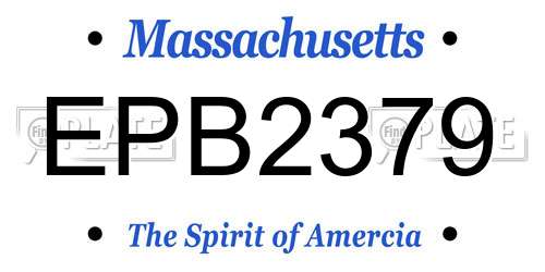 EPB2379 Massachusetts License Plate