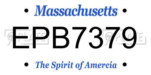 EPB7379 Massachusetts License Plate