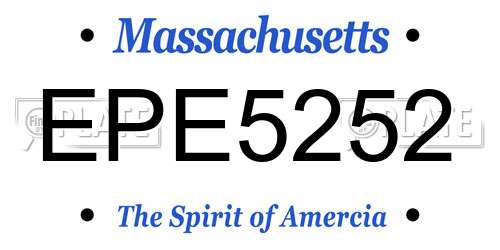 EPE5252 Massachusetts License Plate