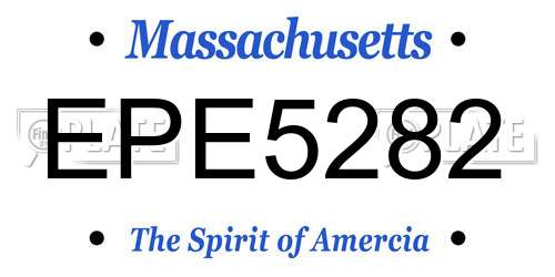 EPE5282 Massachusetts License Plate