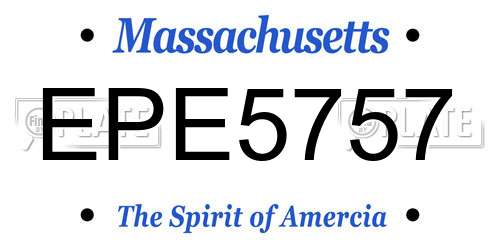 EPE5757 Massachusetts License Plate