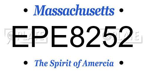 EPE8252 Massachusetts License Plate