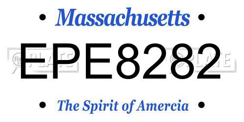 EPE8282 Massachusetts License Plate