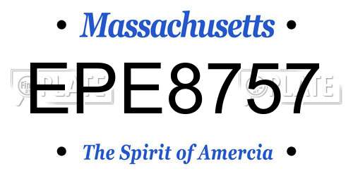 EPE8757 Massachusetts License Plate