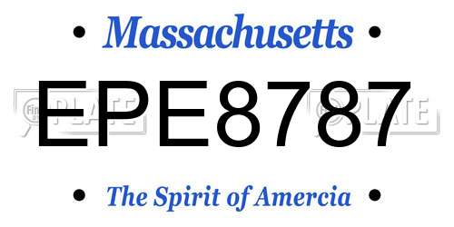 EPE8787 Massachusetts License Plate