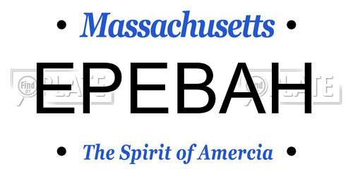 EPEBAH Massachusetts License Plate