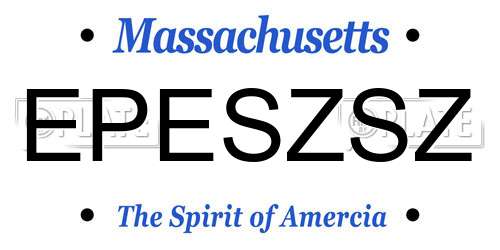 EPESZSZ Massachusetts License Plate