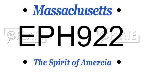 EPH922 Massachusetts License Plate