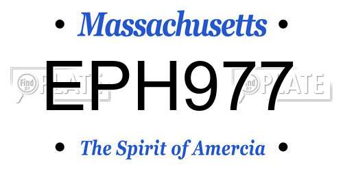 EPH977 Massachusetts License Plate