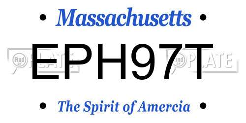 EPH97T Massachusetts License Plate