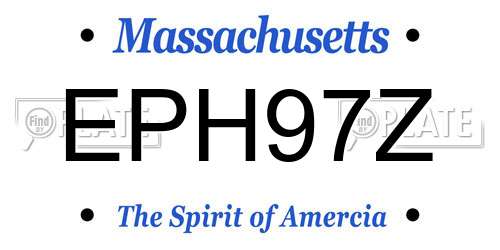 EPH97Z Massachusetts License Plate
