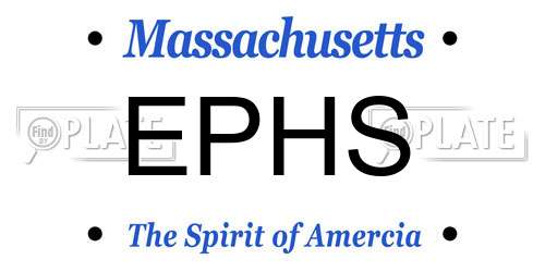EPHS Massachusetts License Plate