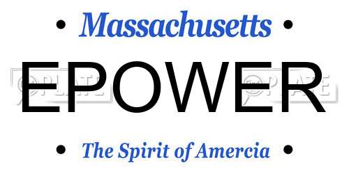 EPOWER Massachusetts License Plate