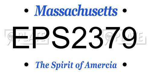 EPS2379 Massachusetts License Plate