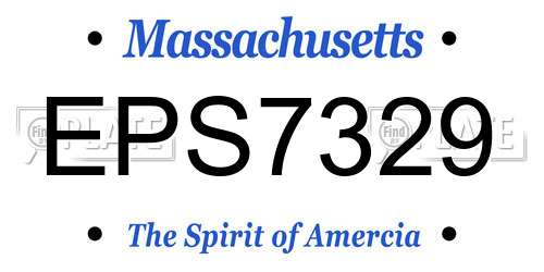 EPS7329 Massachusetts License Plate