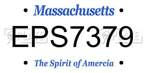 EPS7379 Massachusetts License Plate