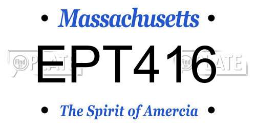 EPT416 Massachusetts License Plate