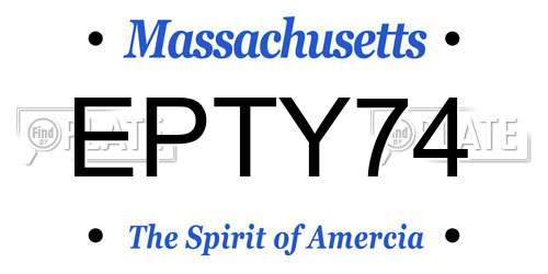 EPTY74 Massachusetts License Plate