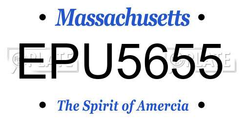 EPU5655 Massachusetts License Plate