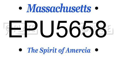 EPU5658 Massachusetts License Plate