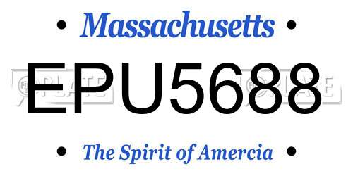 EPU5688 Massachusetts License Plate