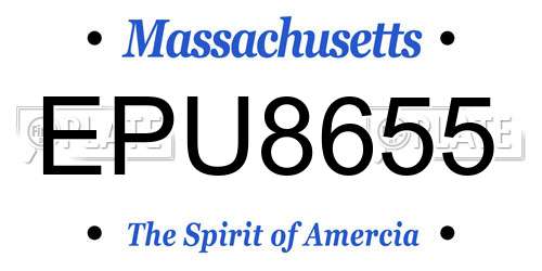 EPU8655 Massachusetts License Plate