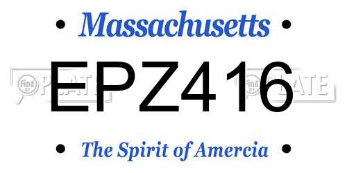 EPZ416 Massachusetts License Plate