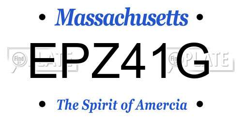 EPZ41G Massachusetts License Plate