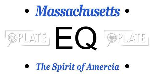 EQ Massachusetts License Plate