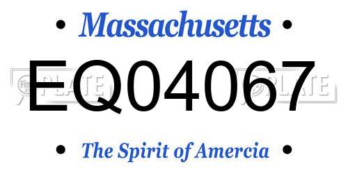 EQ04067 Massachusetts License Plate