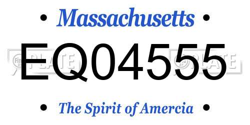 EQ04555 Massachusetts License Plate