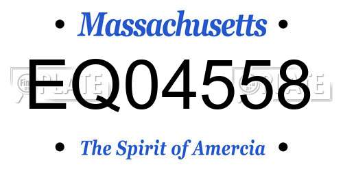 EQ04558 Massachusetts License Plate