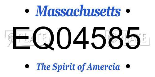 EQ04585 Massachusetts License Plate