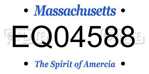 EQ04588 Massachusetts License Plate