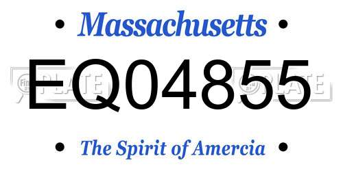 EQ04855 Massachusetts License Plate