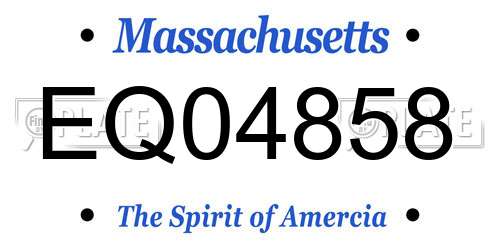 EQ04858 Massachusetts License Plate