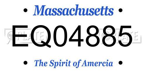 EQ04885 Massachusetts License Plate