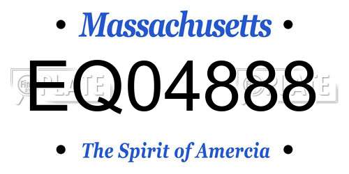 EQ04888 Massachusetts License Plate