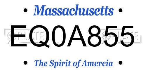 EQ0A855 Massachusetts License Plate