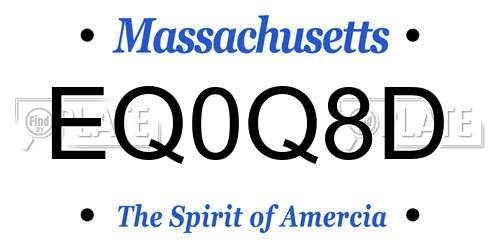 EQ0Q8D Massachusetts License Plate