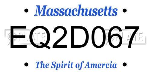 EQ2D067 Massachusetts License Plate