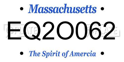EQ2O062 Massachusetts License Plate