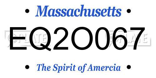 EQ2O067 Massachusetts License Plate