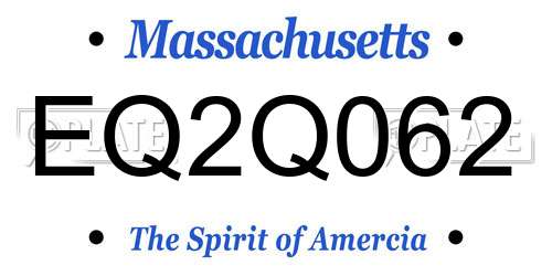 EQ2Q062 Massachusetts License Plate