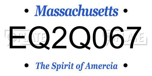 EQ2Q067 Massachusetts License Plate