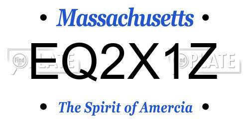 EQ2X1Z Massachusetts License Plate