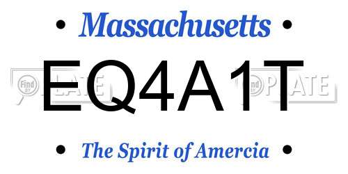 EQ4A1T Massachusetts License Plate