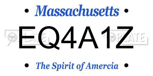 EQ4A1Z Massachusetts License Plate